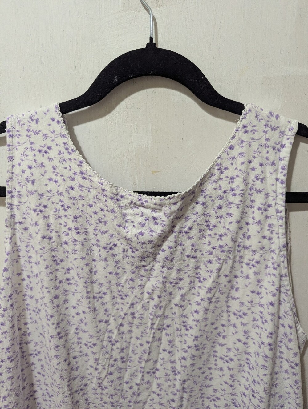 Bobbie Brooks XL Light Lavender Floral Sleeveless Nightgown - Picture 6 of 7